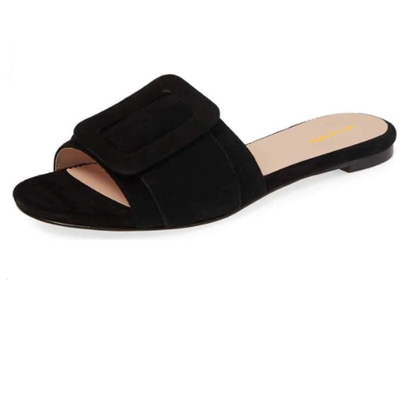 comfortable open toe flats